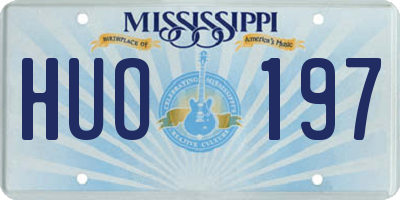 MS license plate HUO197