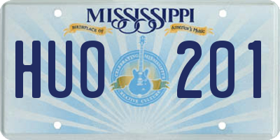 MS license plate HUO201