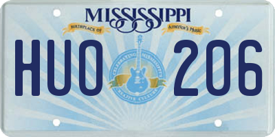 MS license plate HUO206