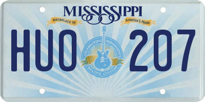 MS license plate HUO207