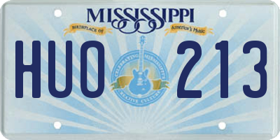 MS license plate HUO213