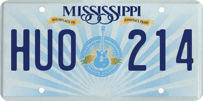 MS license plate HUO214
