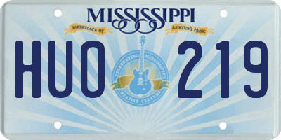 MS license plate HUO219