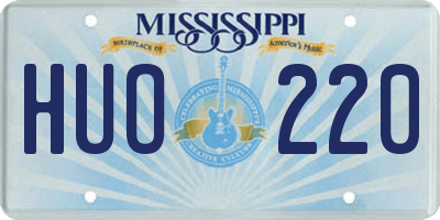 MS license plate HUO220