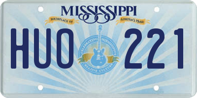 MS license plate HUO221