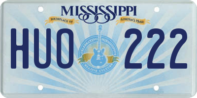 MS license plate HUO222