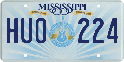 MS license plate HUO224