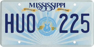 MS license plate HUO225