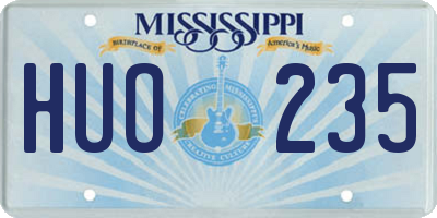 MS license plate HUO235