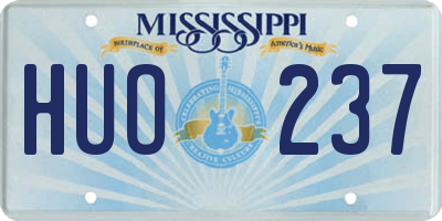 MS license plate HUO237
