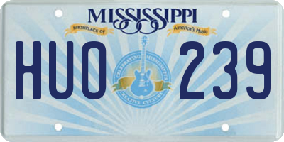 MS license plate HUO239
