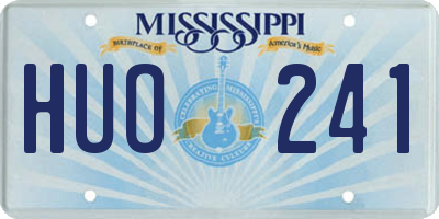 MS license plate HUO241
