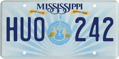 MS license plate HUO242
