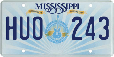 MS license plate HUO243