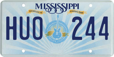 MS license plate HUO244