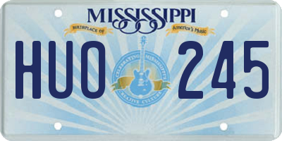MS license plate HUO245