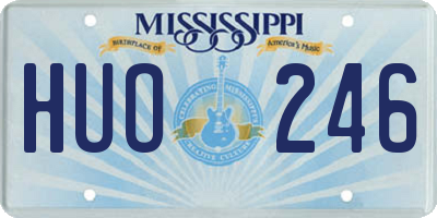 MS license plate HUO246