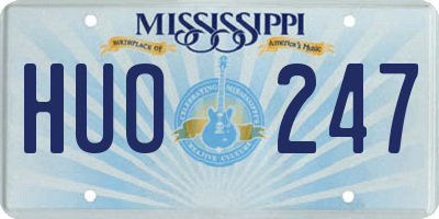 MS license plate HUO247