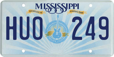 MS license plate HUO249