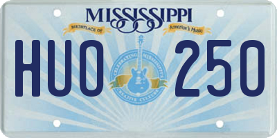 MS license plate HUO250
