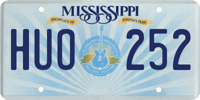 MS license plate HUO252