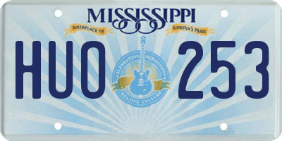 MS license plate HUO253