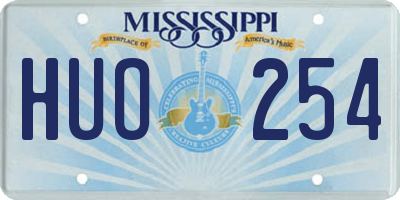 MS license plate HUO254