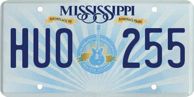 MS license plate HUO255