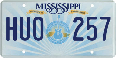 MS license plate HUO257