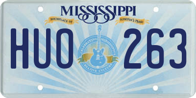 MS license plate HUO263
