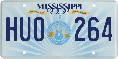 MS license plate HUO264