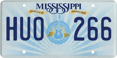 MS license plate HUO266