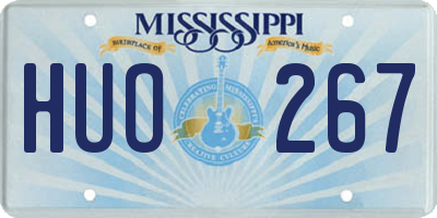 MS license plate HUO267