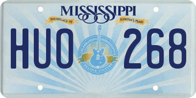 MS license plate HUO268