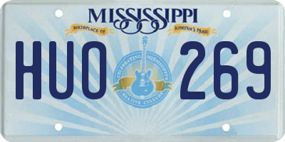 MS license plate HUO269