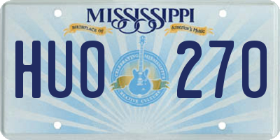 MS license plate HUO270