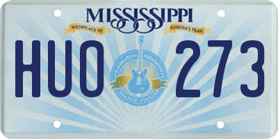 MS license plate HUO273