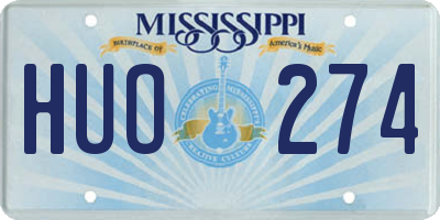 MS license plate HUO274