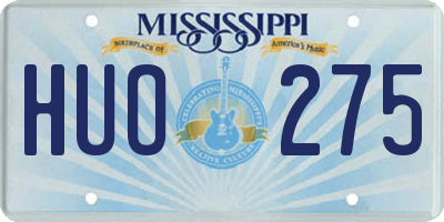 MS license plate HUO275