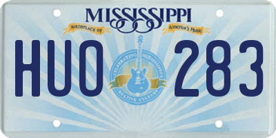 MS license plate HUO283
