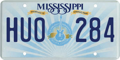 MS license plate HUO284