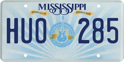 MS license plate HUO285