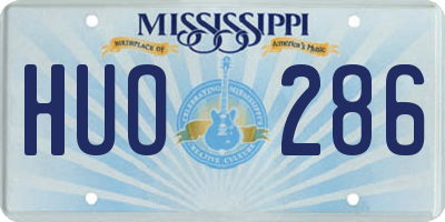 MS license plate HUO286
