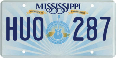 MS license plate HUO287