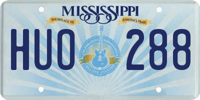MS license plate HUO288