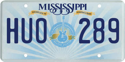 MS license plate HUO289