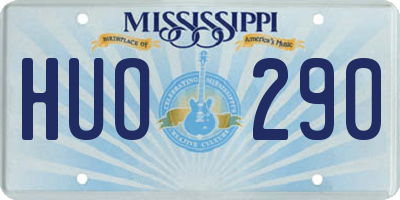 MS license plate HUO290