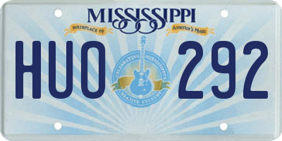MS license plate HUO292