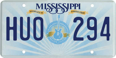 MS license plate HUO294