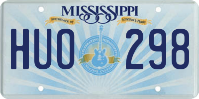 MS license plate HUO298
